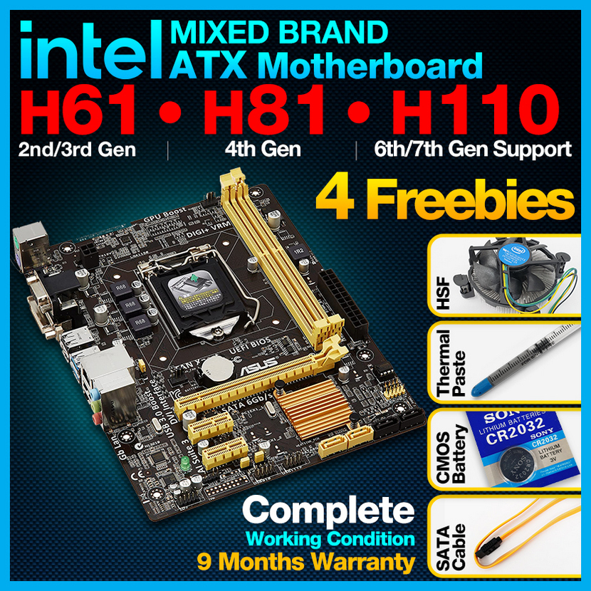 H110 H81 H61 Motherboard for 2nd/3rd 4th 6th Gen Shopee Philippines