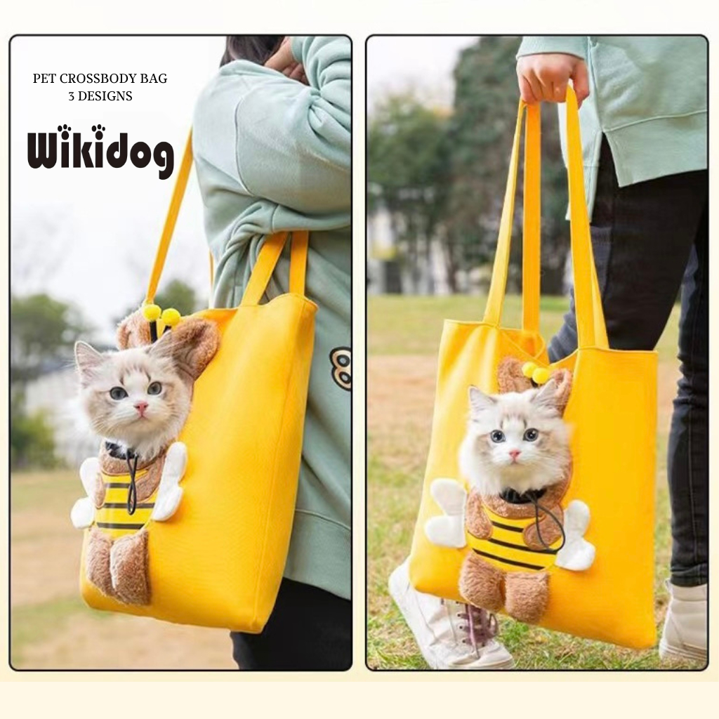 Pet Cartoon Carrier Bag Breathable Pet Canvas Bag Pet Tote Bag ...