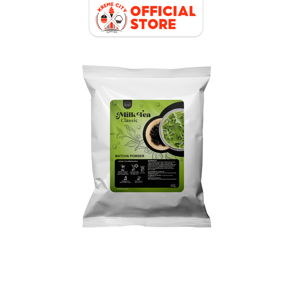 TOP Creamery Milk Tea Classic Matcha Powder Beverage Drink Mix 500g