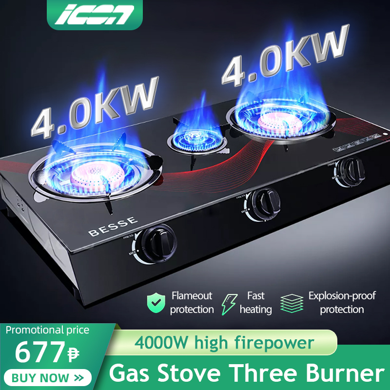 ICON Gas Stove Two Burner Gas Stove Double Standard 700X350X100mm