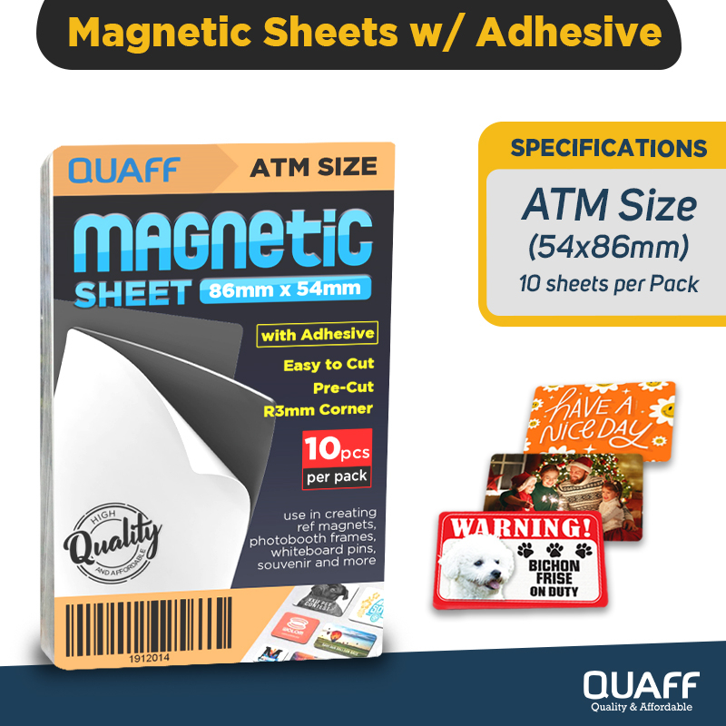 QUAFF Sheets ATM SIZE(86*54)10pcs/pack (with adhesive and non