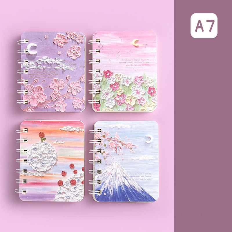 A7 Mini Cartoon Spring Notepad 80Sheets Notebook Student Stationery ...