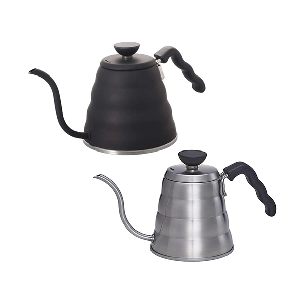 HARIO V60 Drip Kettle Buono for Gas/IH 500ml/600ml/800ml Silver/Black