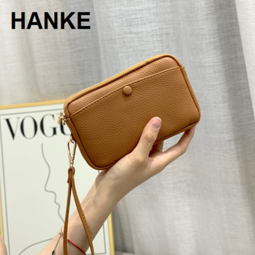 HANKE Ladies Leather Wristlet Wallet Coin Purse with 3 Compartments Shopee Philippines