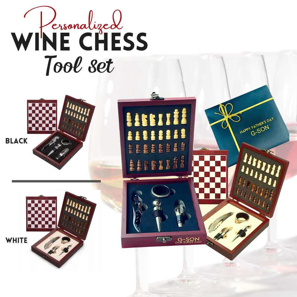 Wine box gift set Groomsman Personalized Wine Tools Opener cork opener  chess wine stopper Father Day | Shopee Philippines