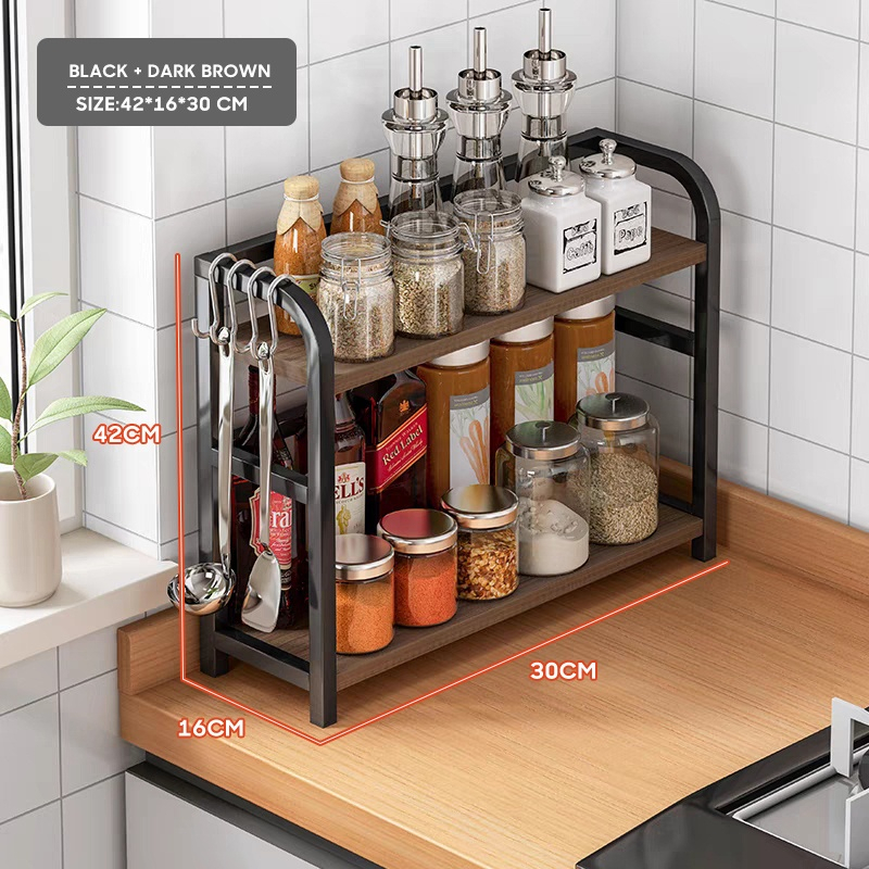 CHIT 2/3 Tier Spice Rack Kitchen Rack Condiment Condiment Storage Rack ...