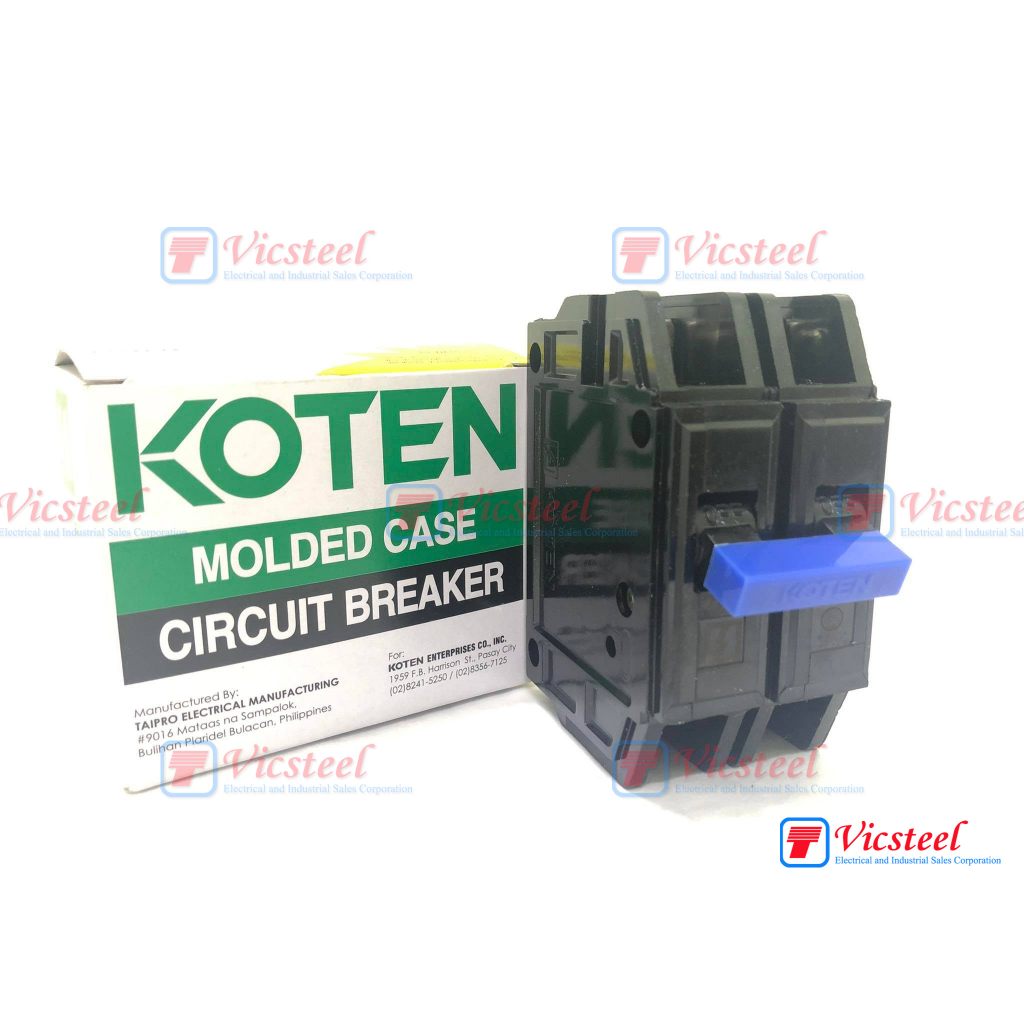 Koten Molded Case Bolt On Circuit Breaker HPH 2 pole 15 amp to 60 amp