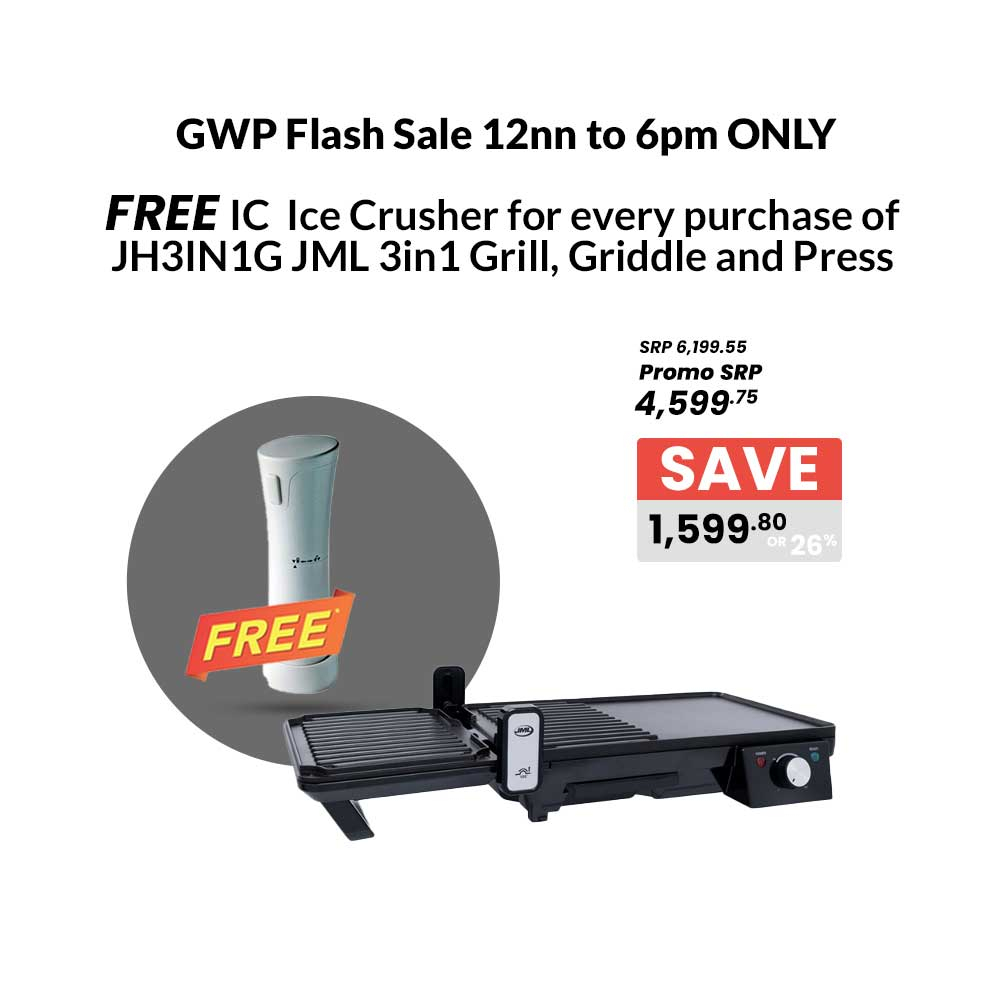 JML 3in1 Electric Grill, Griddle and Press Grill and Get FREE Ice