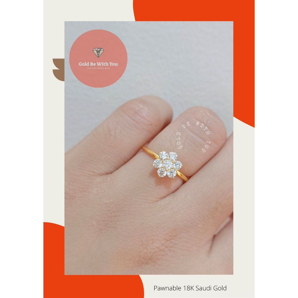 Pawnable 18k Saudi Gold SP Rositas Ring | Shopee Philippines