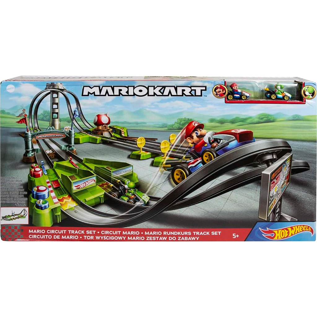 Hot Wheels Mario Kart Circuit Track Set with 164 Scale DieCast Kart