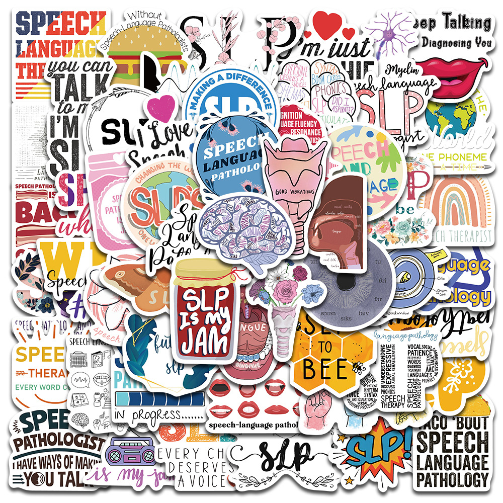 xs672-56 pcs English series speech pathology graffiti waterproof ...