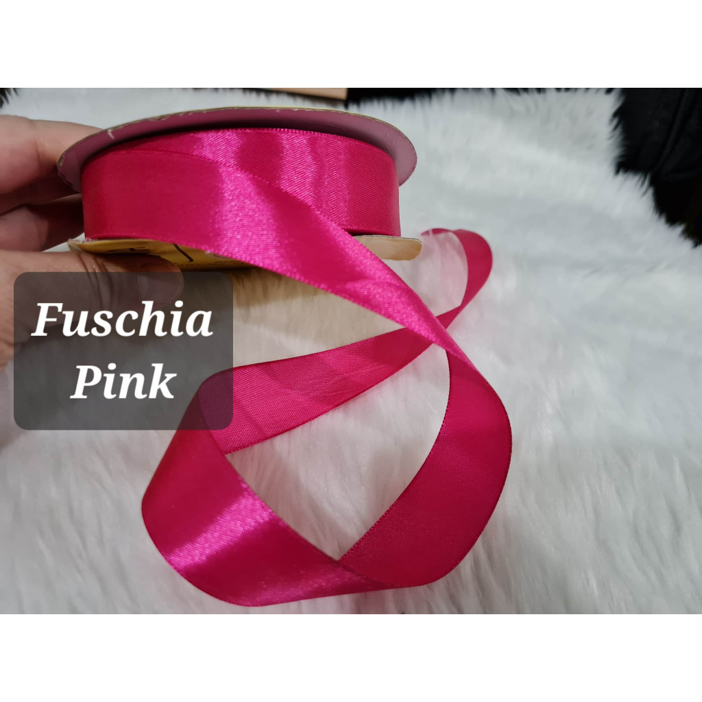 Sold Per Cut of 5 or 10 Yards | FUCHSIA PINK Satin Ribbons Double Edge ...