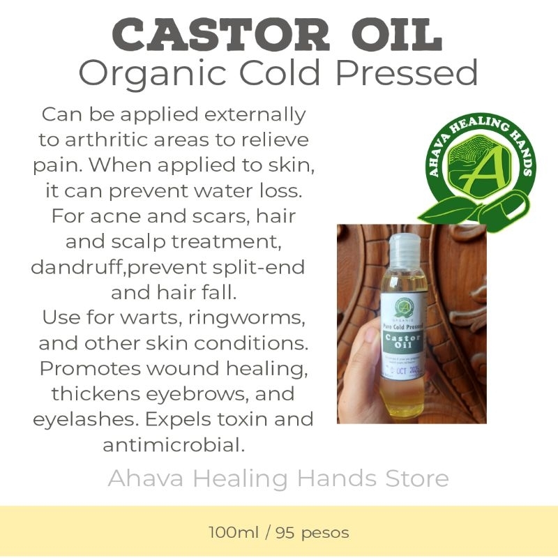 Castor Oil 100ml Pure Cold Pressed Organic Hexane Free Natural Wellness Ni Pastor Vitto