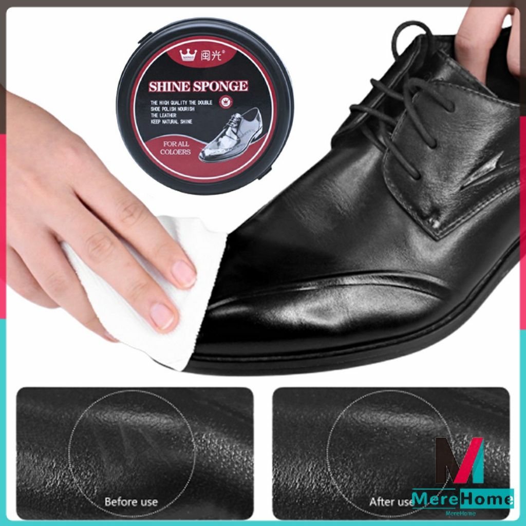 39g Double-sided Sponge Leather Shoe Polish Brush Tool Colorless Shoes ...