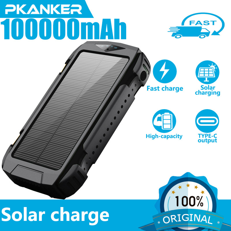 Solar original brand 100000mah powerbank power bank Support iphone fast charging type c output