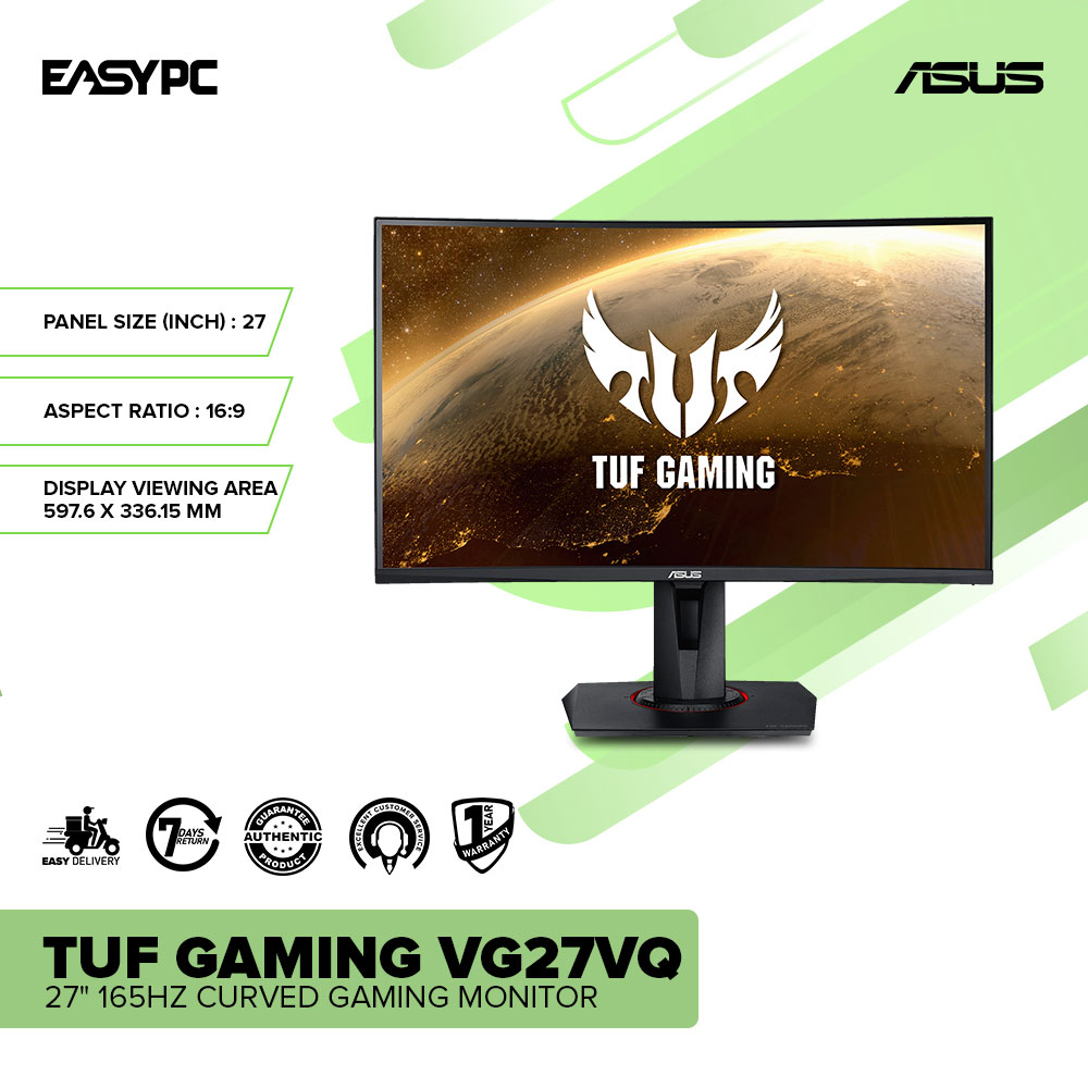 EasyPC| Asus TUF Gaming VG27VQ 27 inch LED Monitor| Curved|165Hz| VA ...