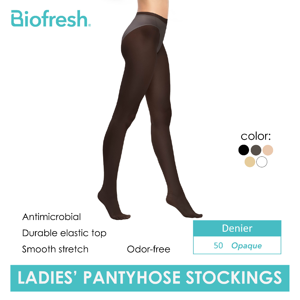 Biofresh Ladies’ Antimicrobial Full Support Smooth Stretch Pantyhose ...