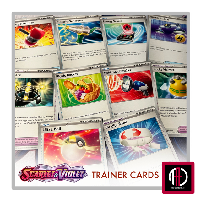 Pokemon TCG Singles Scarlet Violet Trainer Cards Defiance Band Ultra Ball Pal Pad Rare Candy