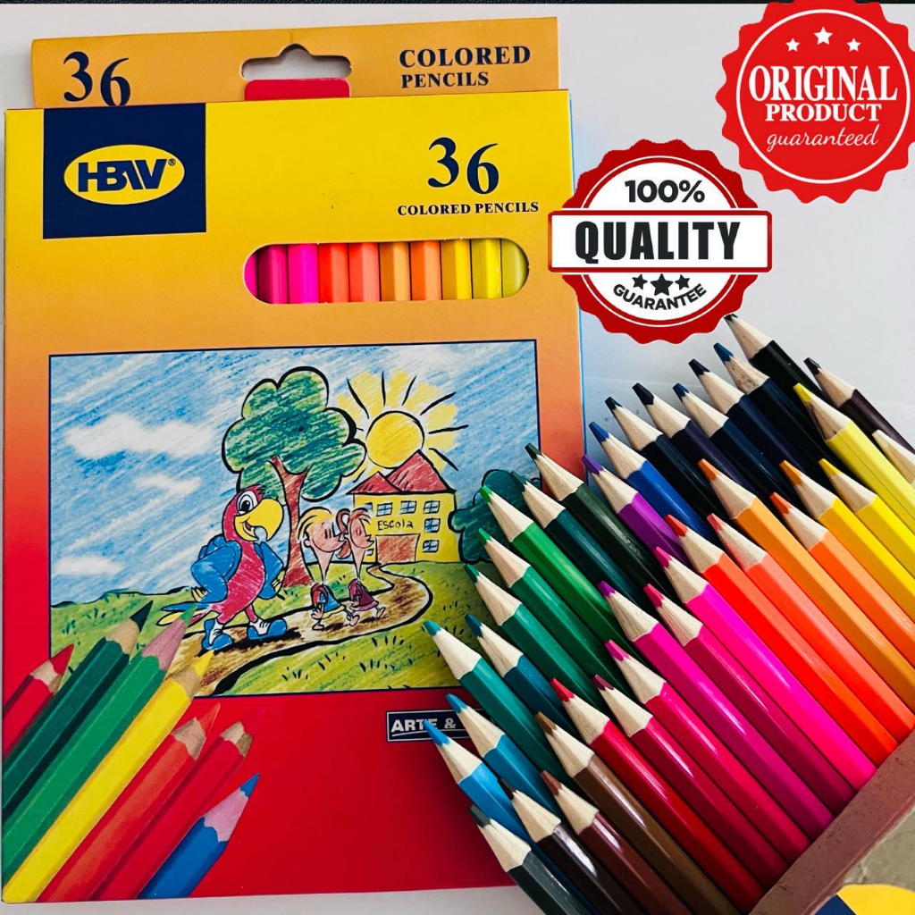 HBW COLORED PENCILS NON TOXIC 36 colors | Shopee Philippines