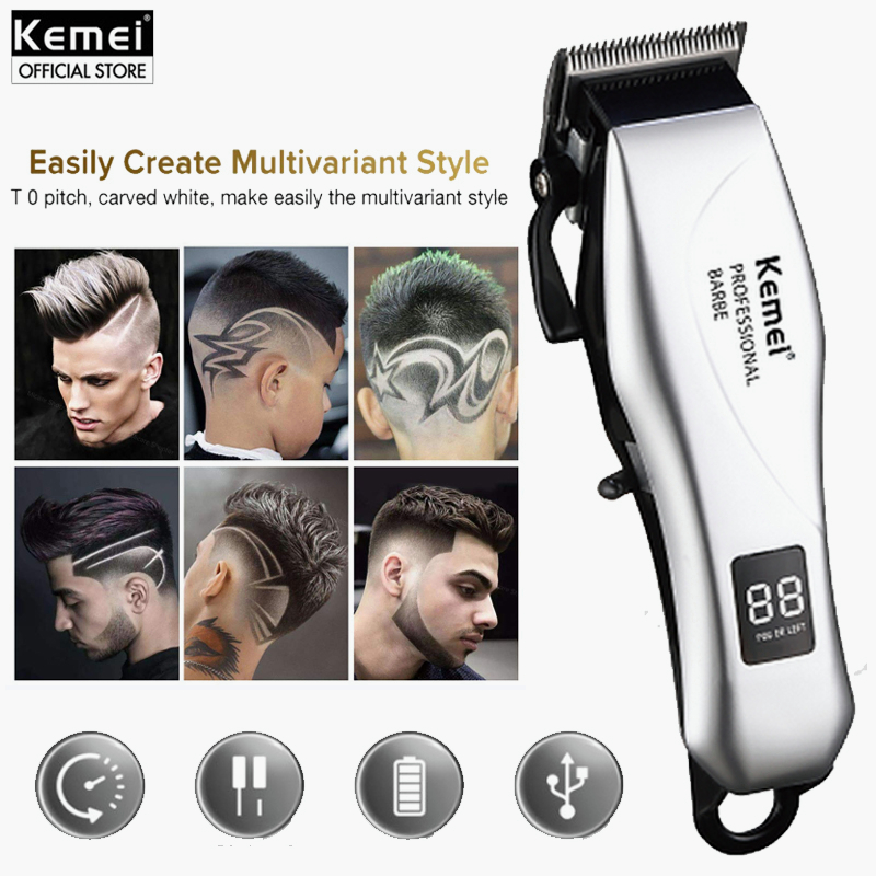 Kemei KM-917 LED Dog Razor Grooming Kit Cat Hair Cordless Rechargeable ...