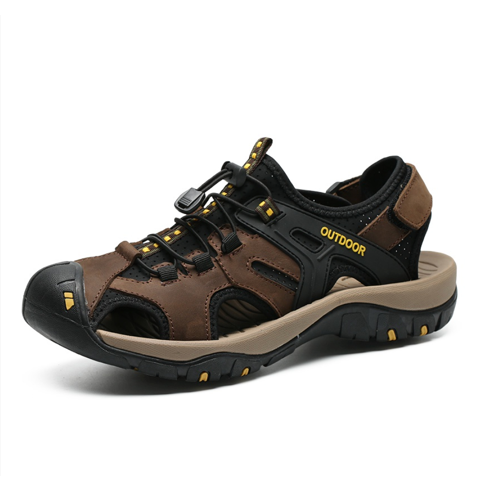 MR.BINBEITIME Men Genuine Leather Sandals Summer Male Sandal Casual