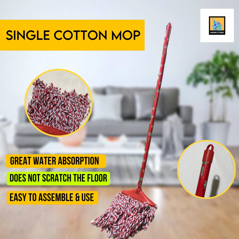 Single Floor Cleaning Mop/ Cotton Mop with Handle Affordable Mop ...