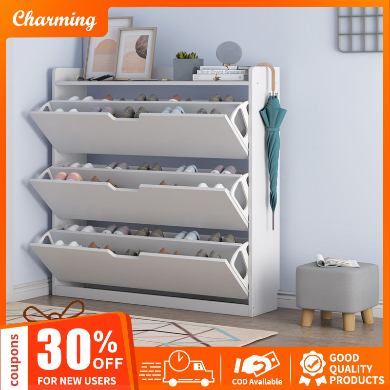 Wooden Flip shoe cabinet storing shoe rack and large capacity ...