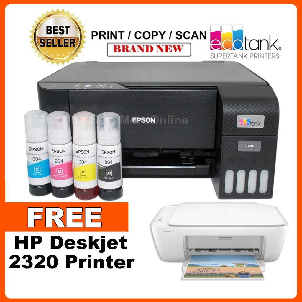 Epson Ecotank L3218 All In One Ink Tank Printer With Free 1 Hp 2320 Printer Shopee Philippines 4896