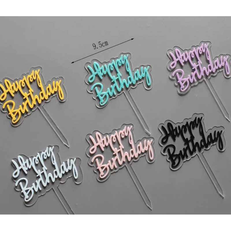Clear Acrylic Cloud Shaped Happy birthday Cake Toppers | Shopee Philippines
