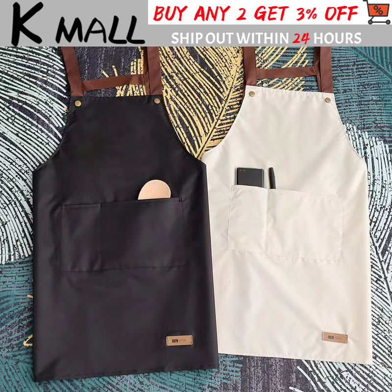 【PH Local】Waterproof Apron Coffee Shop Barber Working Bib Kitchen Cooking Aprons BBQ Apron