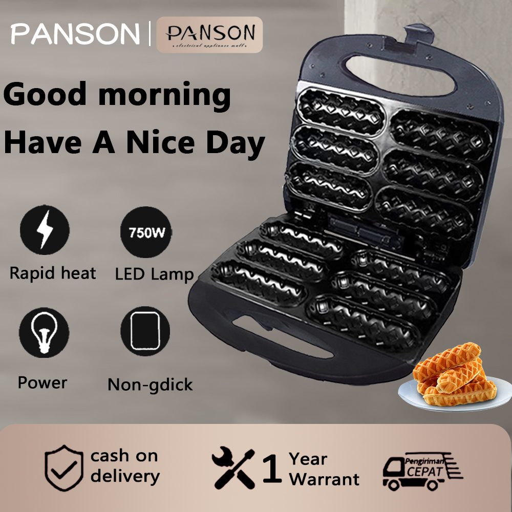 Breakfast machine electric hot dog waffle maker pan home use easy clean