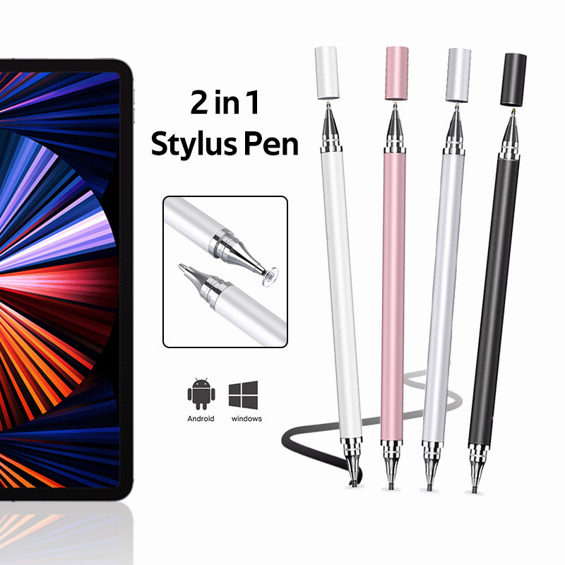 2 in 1 Universal Tablet Stylus For iPhone iPad Android Accessories ...