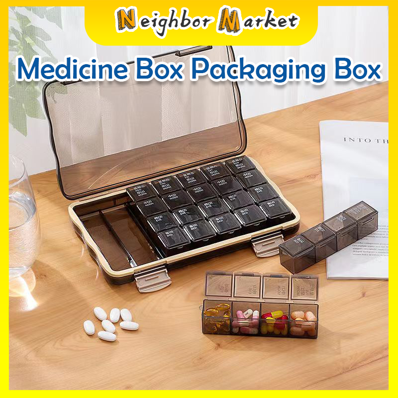 Portable 7 Days Tablet Pill Box Holder Medicine Organizer Weekly Tablet ...