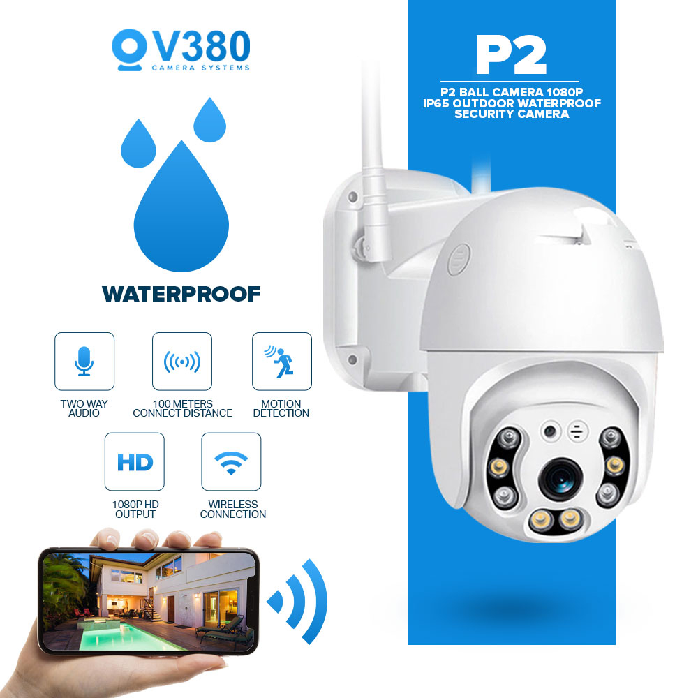 V380 P2 Outdoor Security Camera CCTV IP65 Waterproof 5MP 4X Digital
