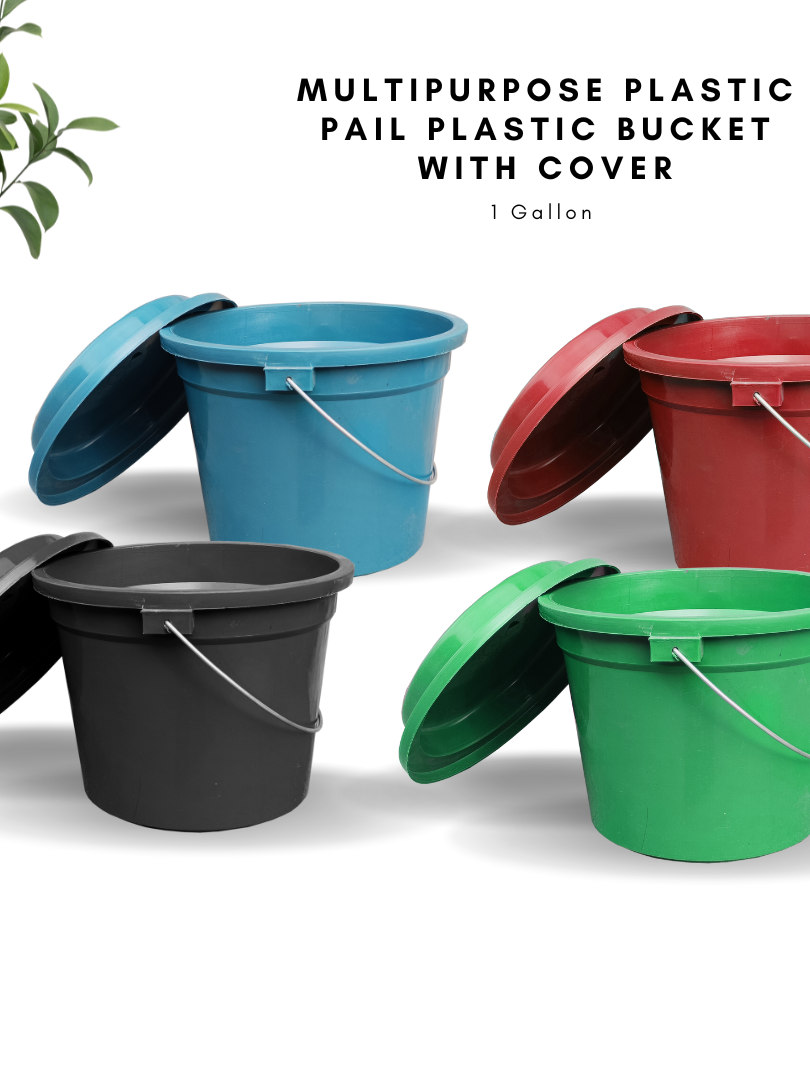 1 Gallon Multipurpose Plastic Pail Plastic Bucket with Cover Shopee