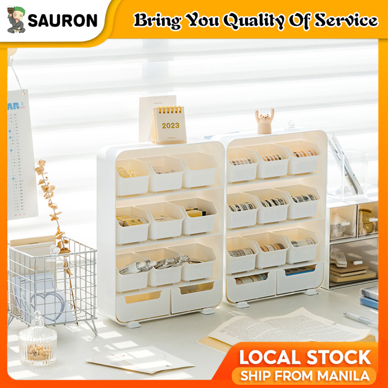 Desktop storage box drawer multi grid item box multi-layer stationery ...