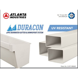 ATLANTA DURACON PVC GUTTER 12" , DOWNSPOUT AND FITTINGS 2.5X4" | Shopee