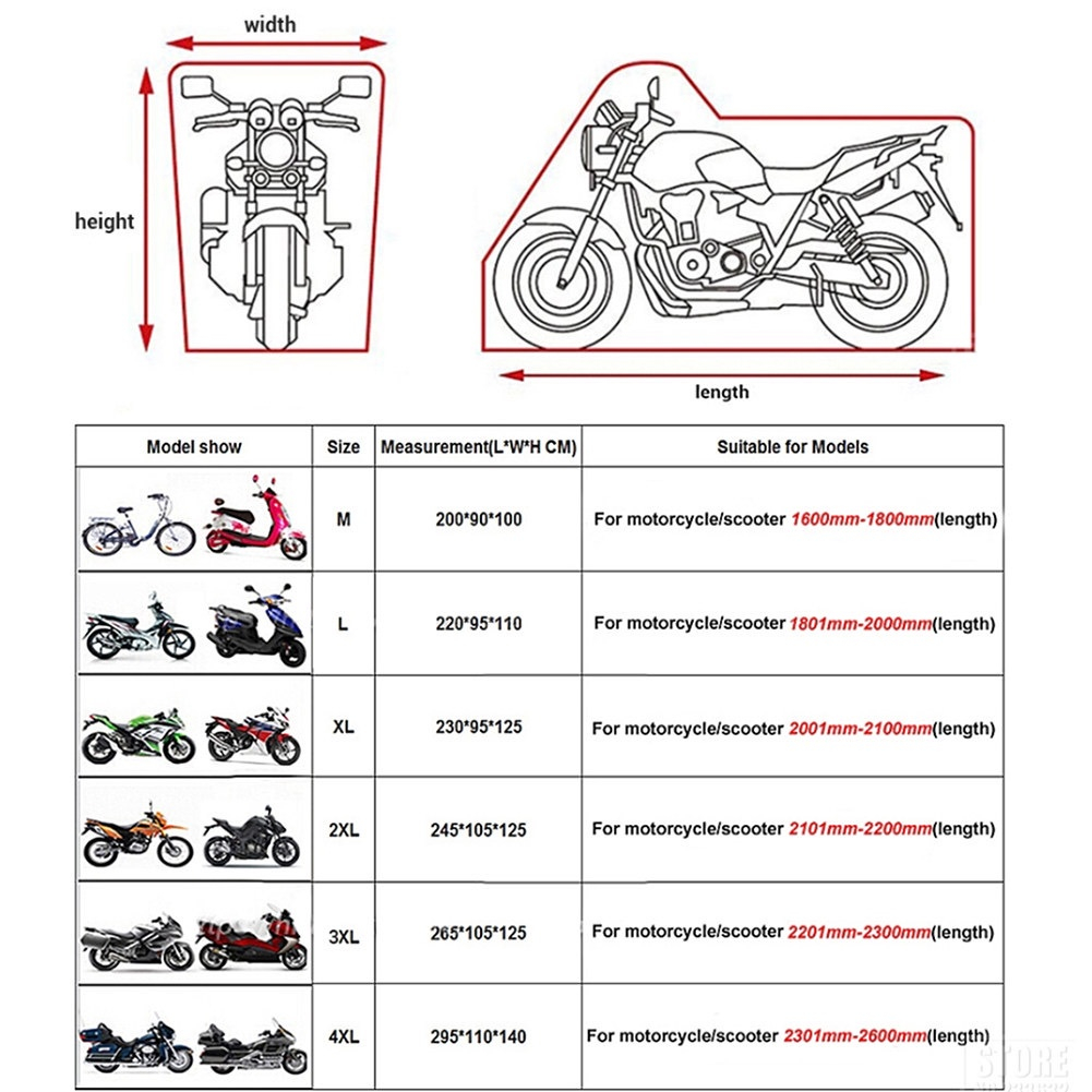 MH YAMAHA Waterproof Big Size Motor Cover Motorcycle Cover All Models ...