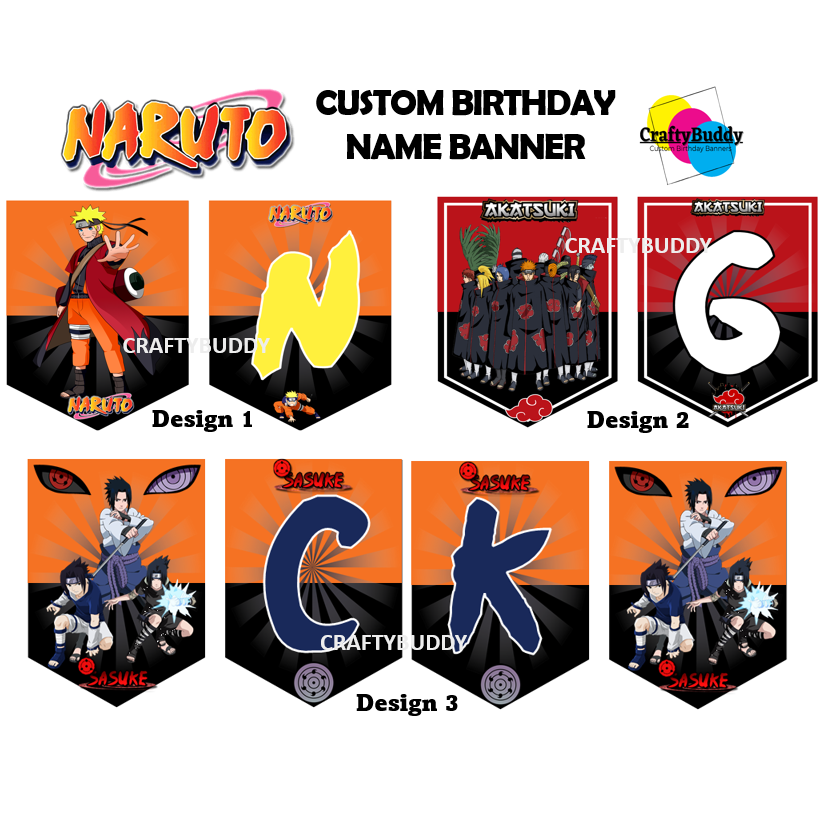 NARUTO birthday name banner (SOLD PER FLAG/PIECE) | Shopee Philippines