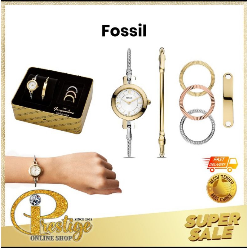 FSL Jacqueline Three-Hand Two-Tone Stainless Steel Watch and  Interchangeable Bezel and Bangle Set