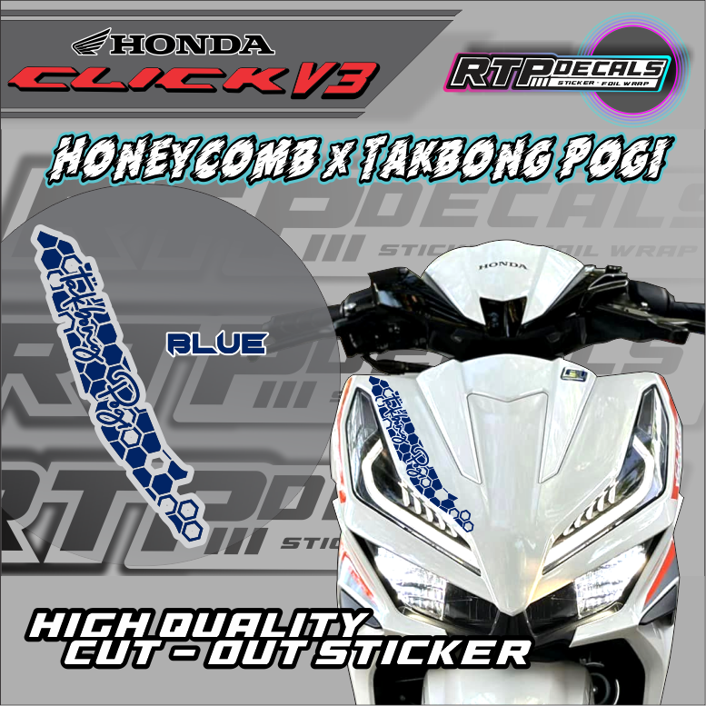 Honda Click V Honeycomb X Takbong Pogi Front Decals Sticker Shopee Philippines