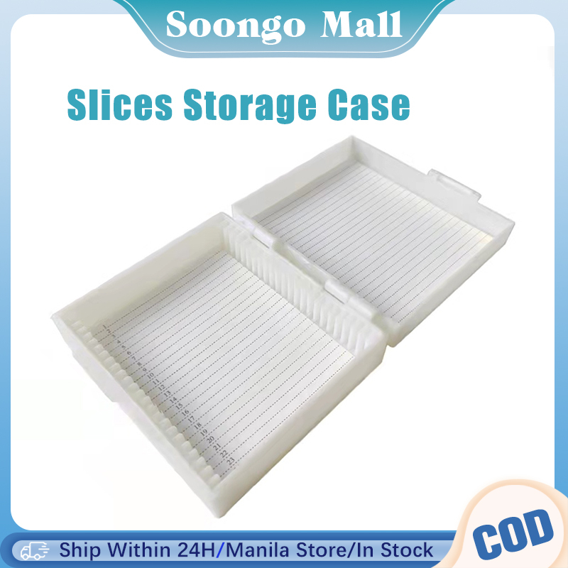 Plastic Microscope Glass Slide Box Biological Slices Storage Case For