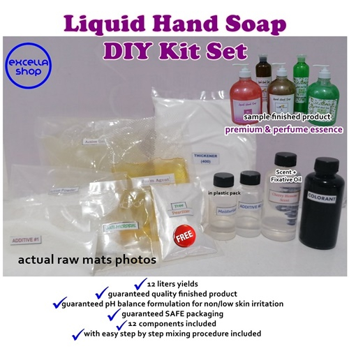 Premium Liquid Handsoap DIY Kit Set raw materials soap making with FREE