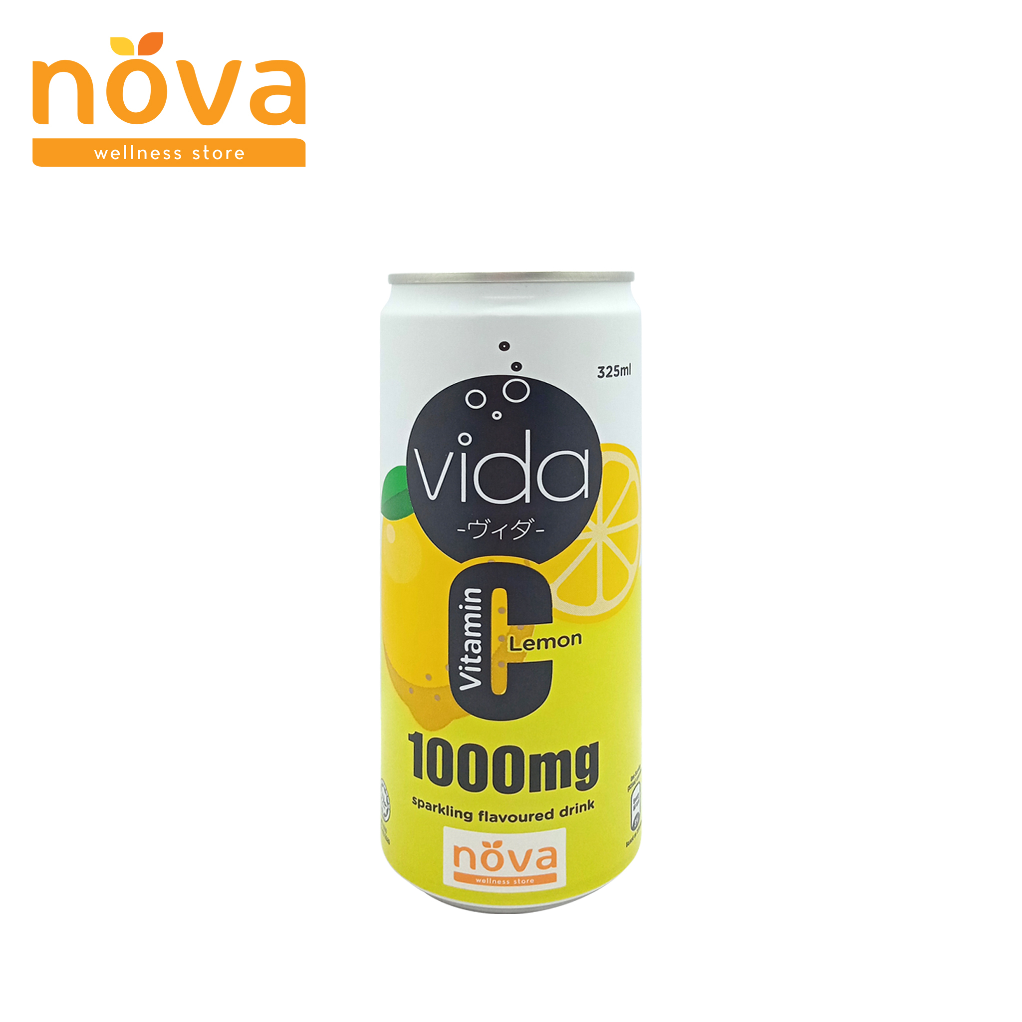 Vida Vitamin C 1000mg Lemon sparkling flavoured drink 325ml (can