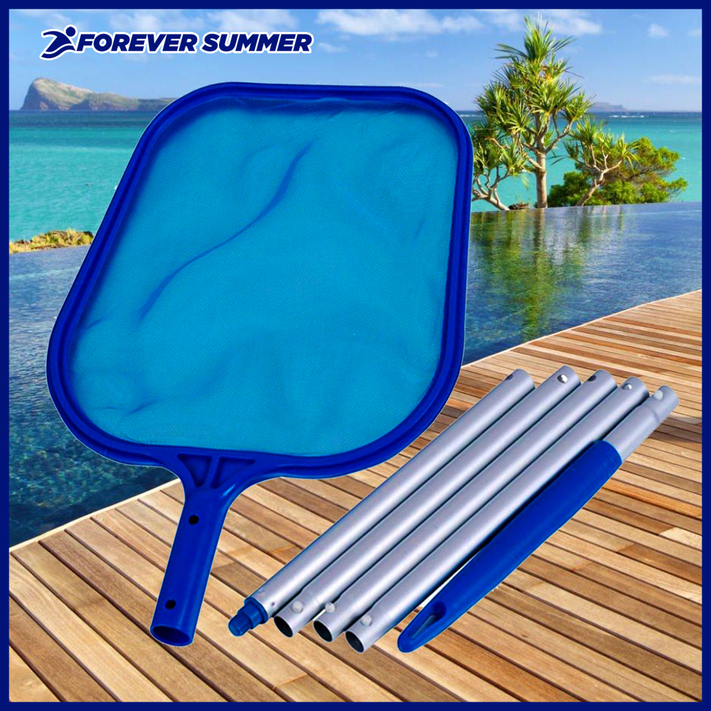 Swimming Pool Cleaning Net with 45-inch Pole | Pool Leaf Skimmer with 5 ...