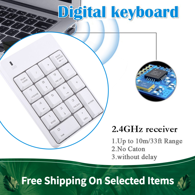 Ready Stock Keypad Mini Wireless Numeric Keypad 2.4GHz 18 Keys Digital
