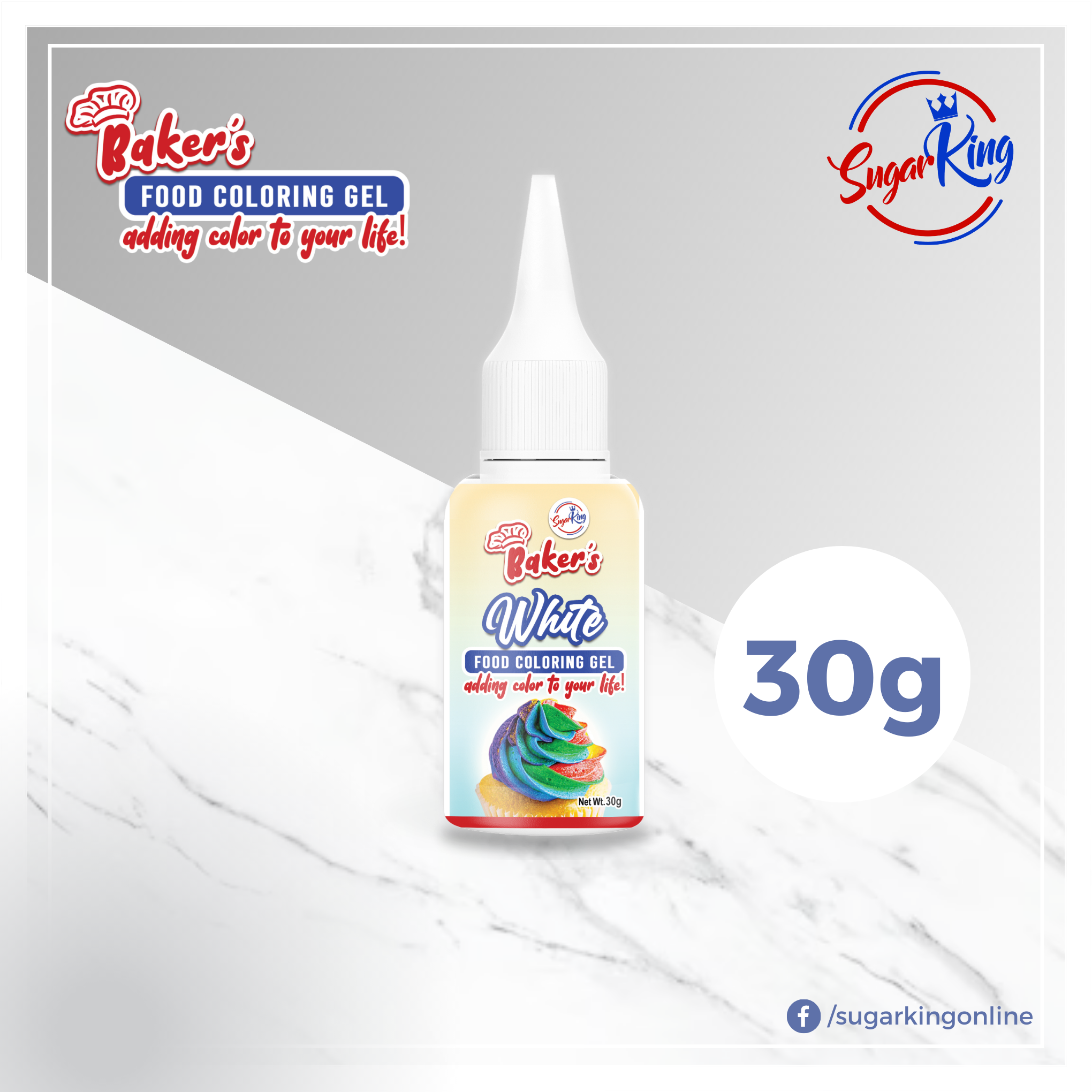 Sugar King Baker's WHITE Food Coloring Gel | Shopee Philippines