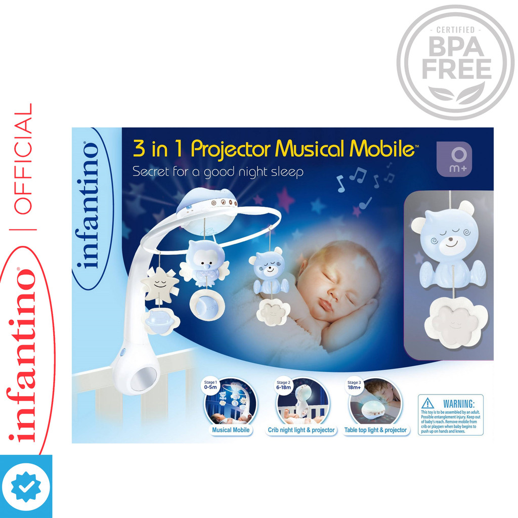 INFANTINO 3-in-1 Projector Musical Mobile - BLUE (Sleep and Soothing ...