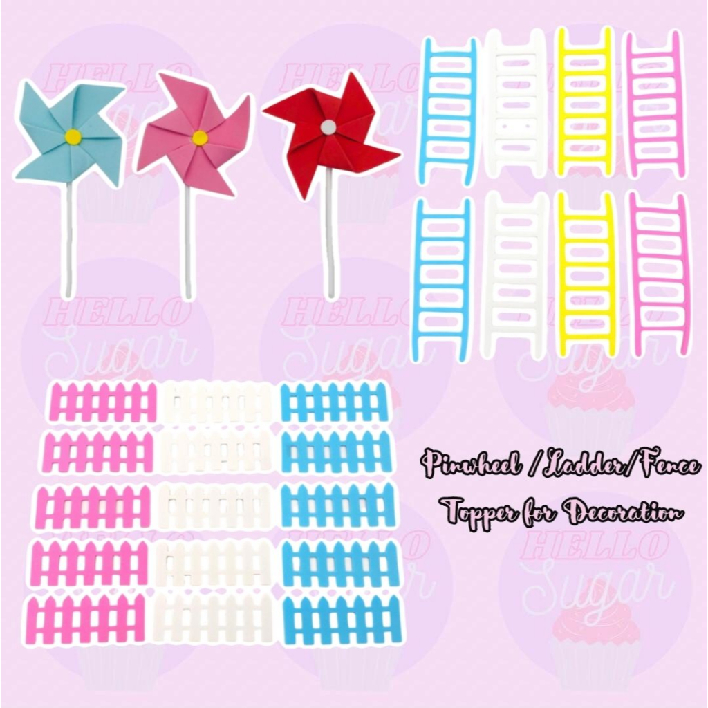 HELLO SUGAR - Fence/Ladder/Pinwheel Topper for Decorations | Shopee ...