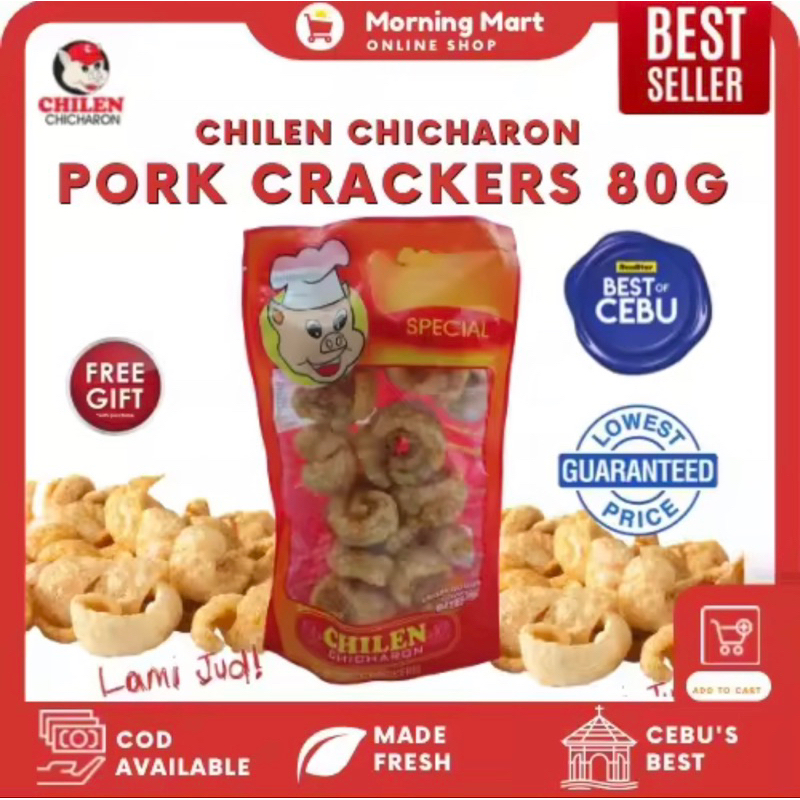 Chilen SPECIAL Chicharon Cebu's Best Pork Crackers 80 grams Authentic ...